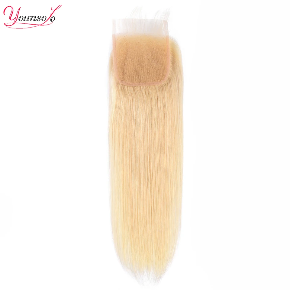 613 светлые бразильские прямые волосы 4*4 на сетке человеческие спереди свободная