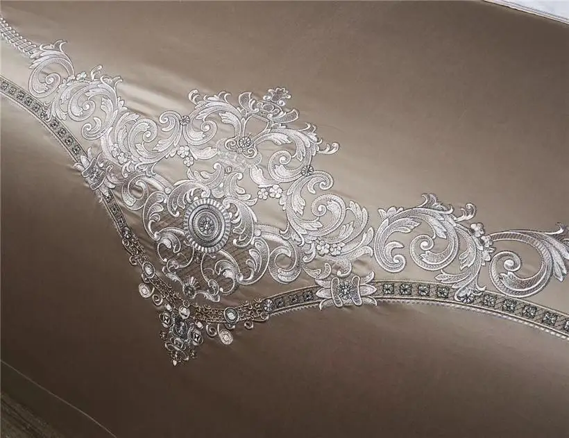 

Luxury European Embroidery Style Duvet Cover Set Bed Sheet Pillow shams 1000TC Ultra Soft Egyptian Cotton 4Pcs King Queen size