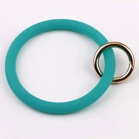zwpon big o silicone loop wrist key ring keychain with gold o clasp round key wrist strap accessories wholesale