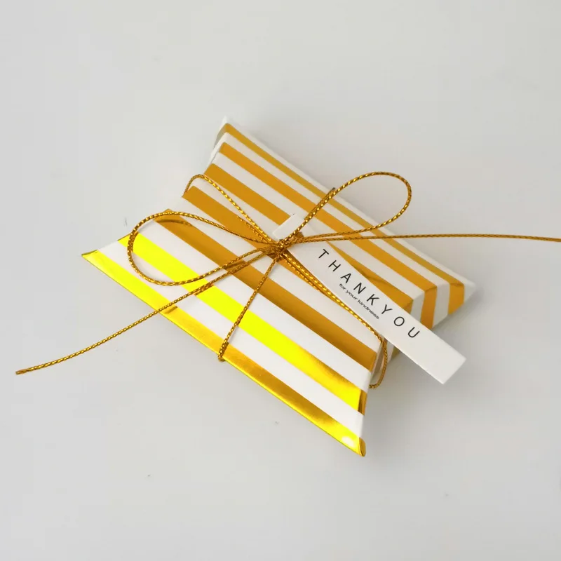 

2020 candy paper packaging gift box Gold stripes Dot box dot pillow box Christmas candy box