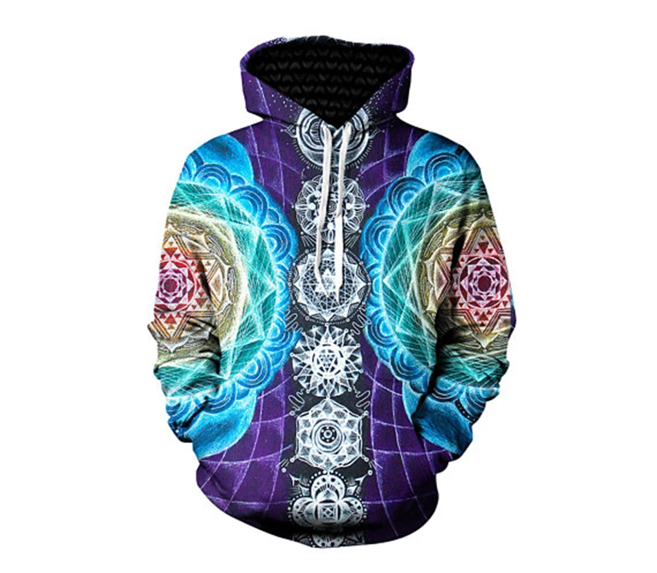 Психоделические толстовки Trippy Visionary работа Радуга Мандала чакра искусство