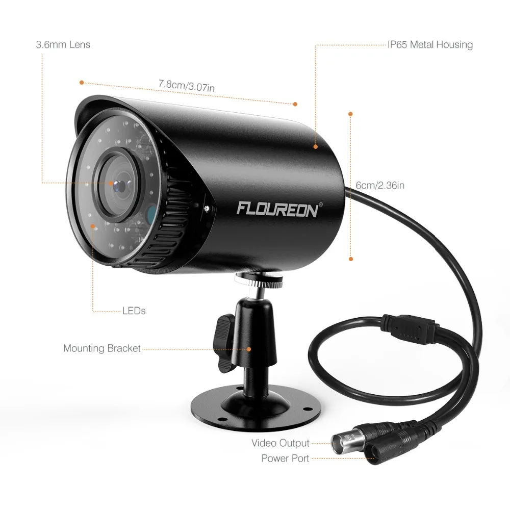 FLOUREON система видеонаблюдения 4CH 1080N DVR рекордер комплект с 4 шт 720p Всепогодная камера безопасности с датчиком движения оповещение по электронной почте