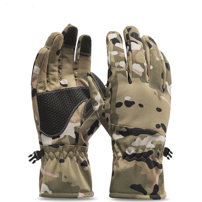 New Winter Tactics Outdoors Camouflage Hunting Warm Non-Slip Fishing Gloves Waterproof Touch Screen Ski Camping Gloves
