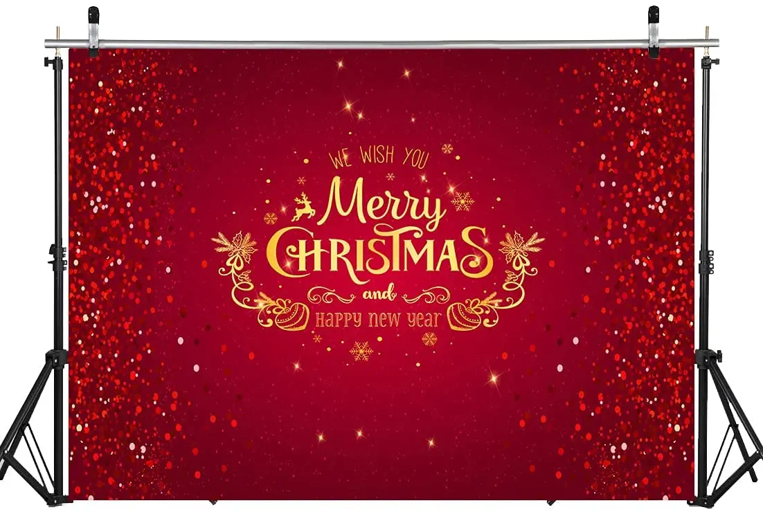 Fondo de Feliz A&ntilde;o Nuevo, fondo rojo de Navidad, decoraci&oacute;n del hogar de A&ntilde;o Nuevo para ni&ntilde;os, fotograf&iacute;a de A&ntilde;o Nuevo, Cartel de Navidad-1