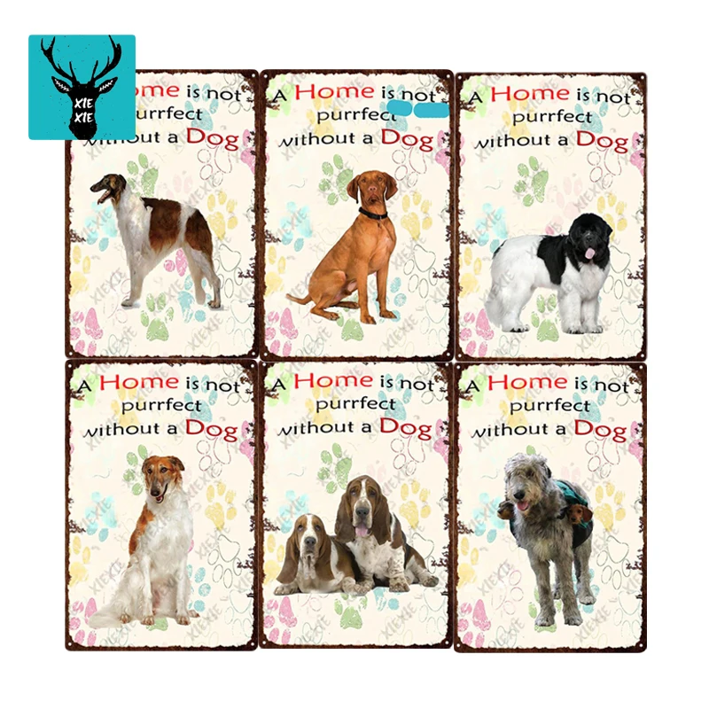 

[XIEXIE]Pets Dog Warning Doberman Golden Labrador Metal Sign Tin plaque Poster Home Decor Bar Wall Art Painting custom decor