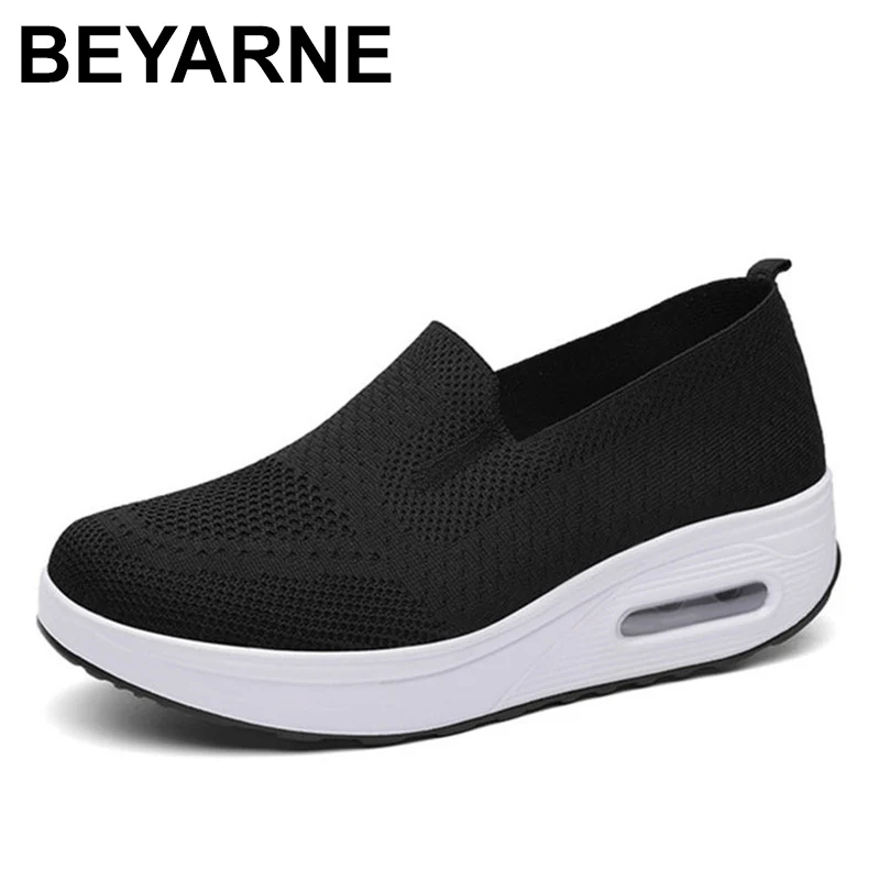 

BEYARNE 2020 summer women platform shoes women breathable and casual sneakers flat bottom shoes women walking shoes