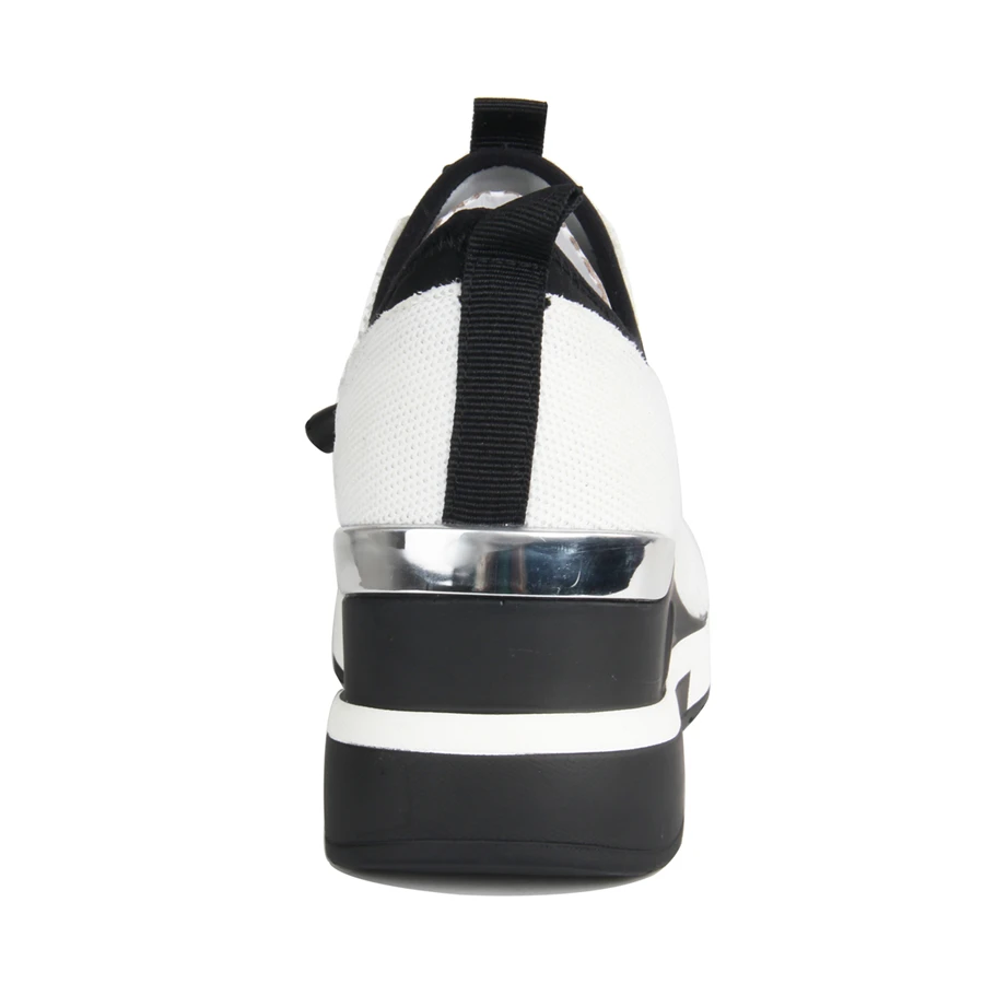 Белые кроссовки на платформе Вязаная обувь Женская танкетке Модная легкая из