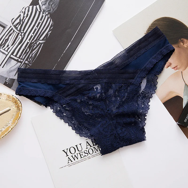 

Women's Lace Underwear Sexy Cozy Briefs Hollow Out Lingerie Breathable Skin-Friendly Panties For Women Fashion Sweet Panties 3PC