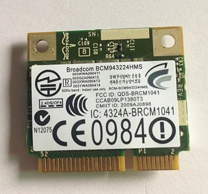 Беспроводная карта SSEA для DW1520 BCM4322 Half MINI PCI-E 802 11 a/b/g/n Broadcom BCM943224HMS dell Inspiron 1320 1370 1440 |