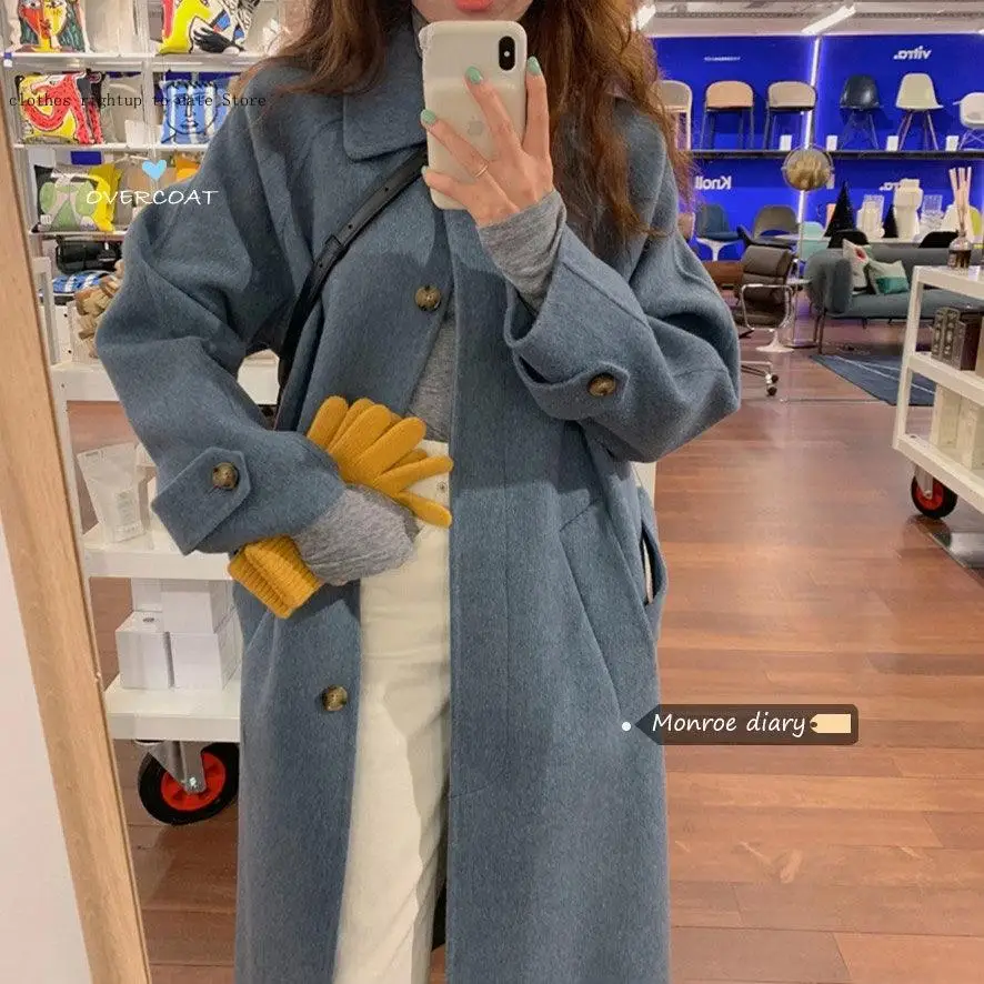 Новинка осенне-зимняя женская одежда тонкое шерстяное пальто в иностранном
