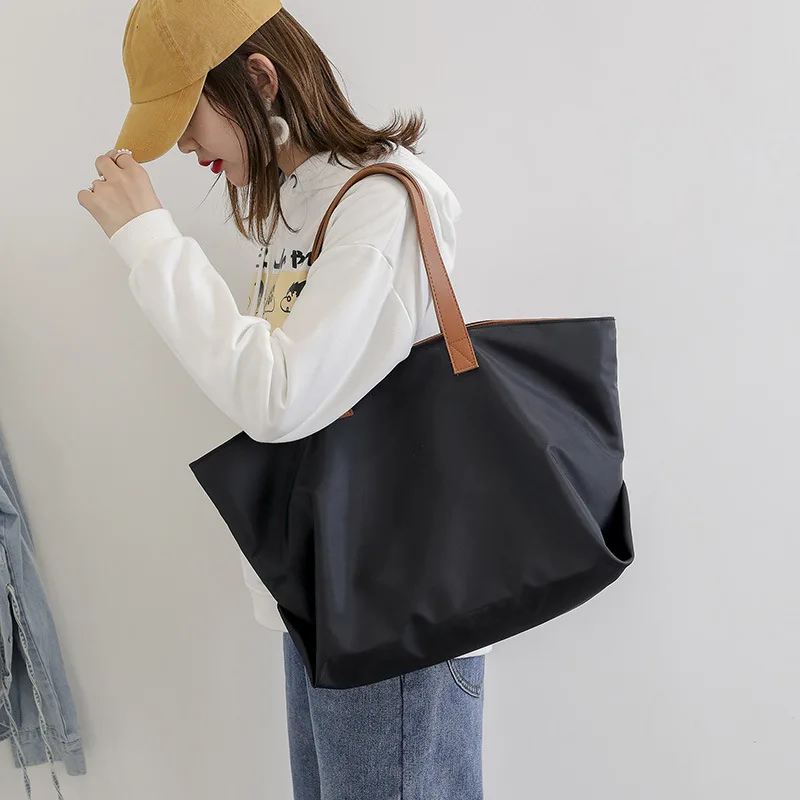 

Новая трендовая женская сумка через плечо, простая и универсальная большая сумка-тоут с рисунком, модная Корейская Водонепроницаемая фотос...