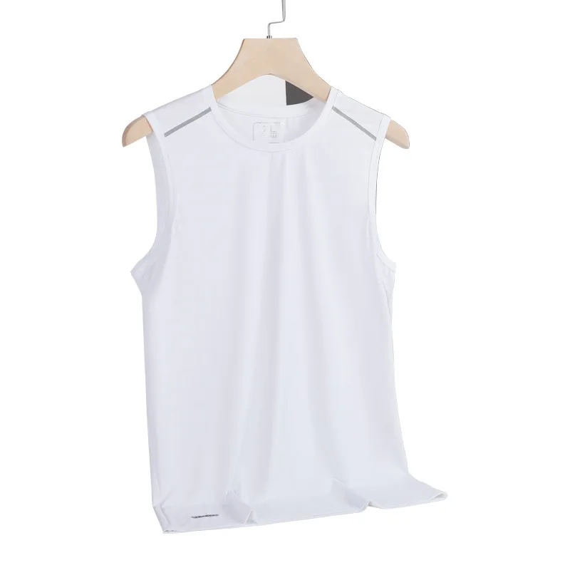 

Ice Silk Vest Men's Summer Thin Overweight People plus Size Sports Loose Outer Wear Quick-Dry Vest