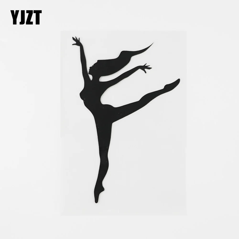 

YJZT, 9, 6 см х 14, 9 см, виниловая Автомобильная наклейка с изображением танцев балерины в позе, черного/серебристого цвета 8A-0902