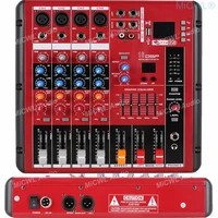 pro red 4 channel bluetooth audio mixer 4 input 2 bus xlr 3pin dj live sound mixing console with usb mp3 eq 48v phantom power