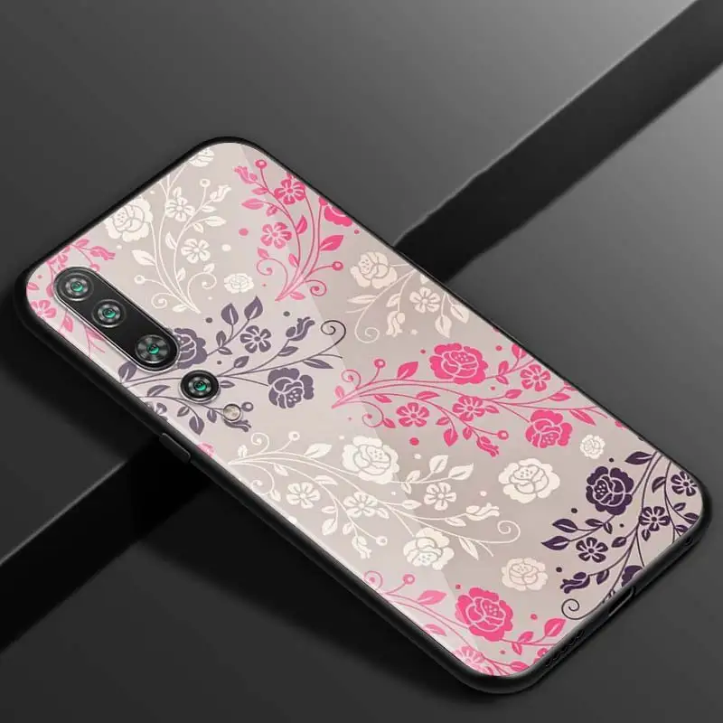 

Flower Mandala Henna For Xiaomi Mi Note 10 Ultra 5G 9 SE 8 A3 A2 A1 6X Poco M2 Pro Play F1 Lite 5G Bright Black Phone Case