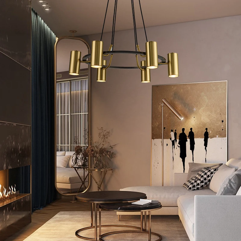Lámpara de araña de hierro para Loft, Retro, moderna, para sala de estar, dormitorio, decoración Vintage para el hogar, accesorio de iluminación
