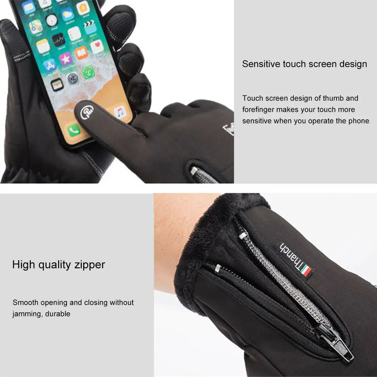 Лыжные перчатки с защитой от холода водонепроницаемые зимние теплые для