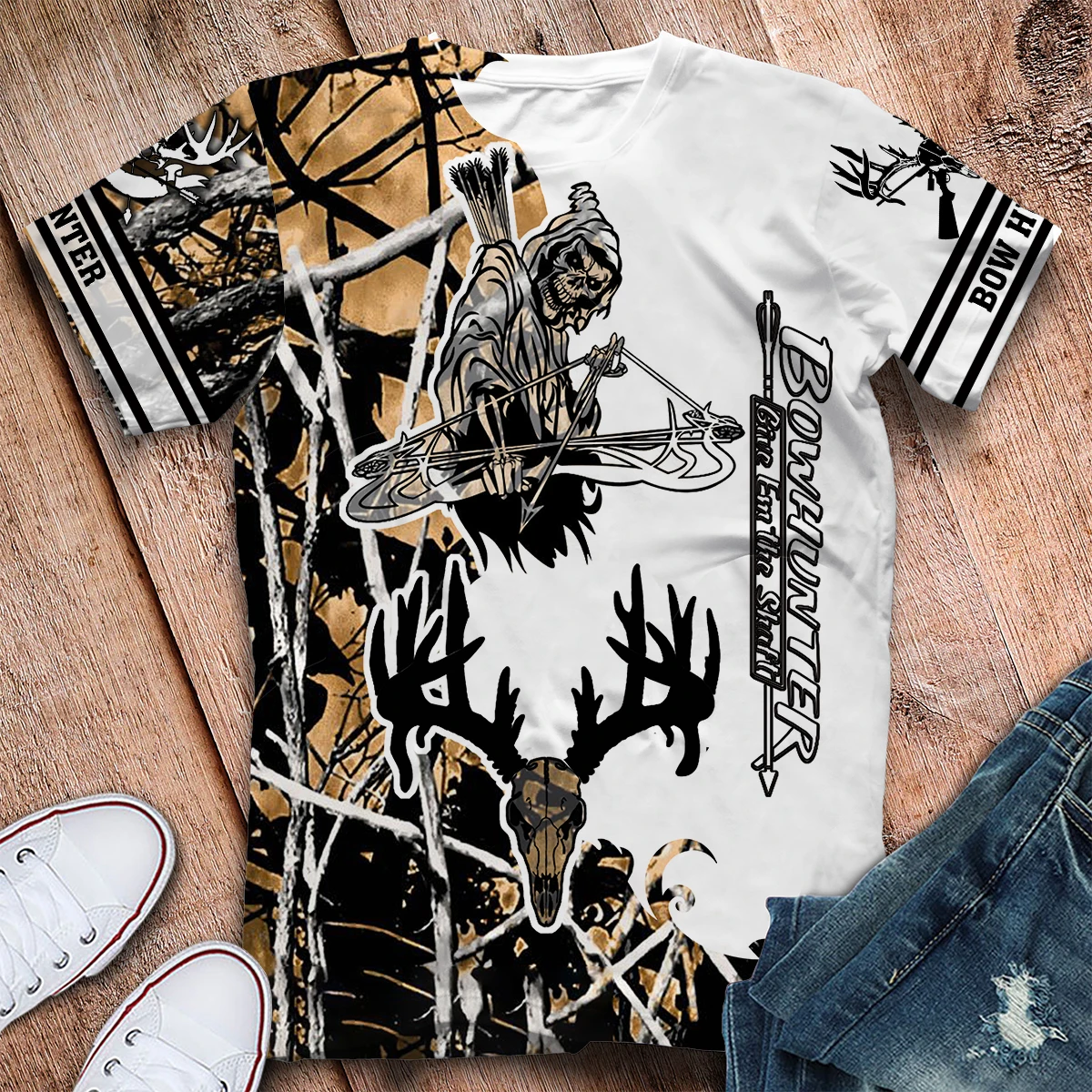 2020 модная уличная футболка с бантом и охотой 3D принтом оленя джунглей