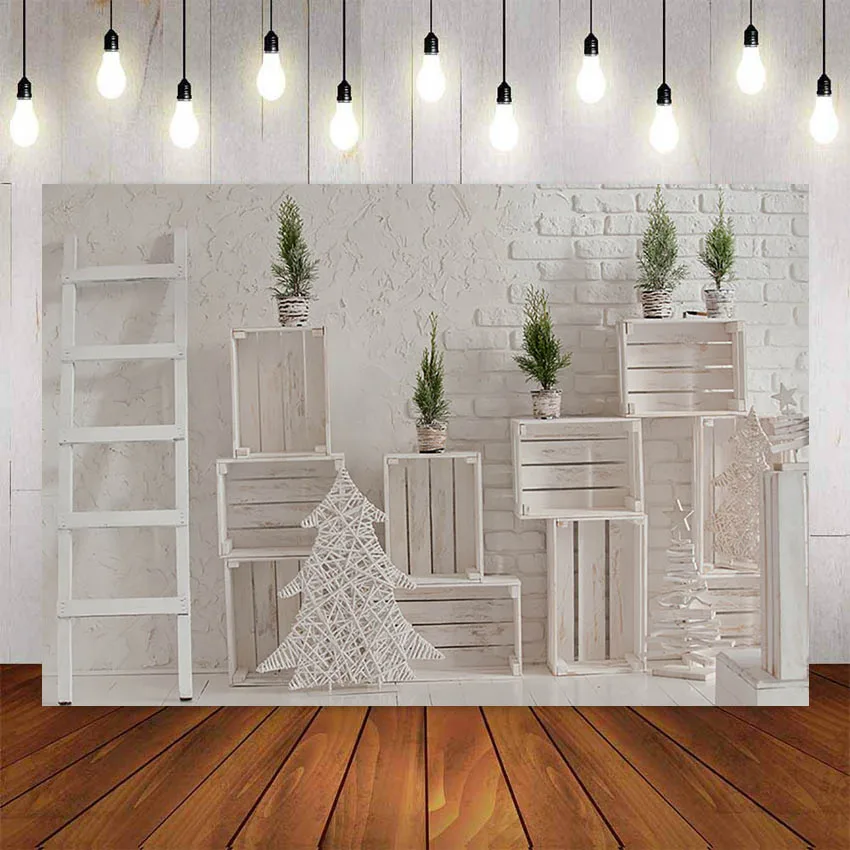 Фотофон украшение Рождественская елка белый винтажный для фотостудии|Фон