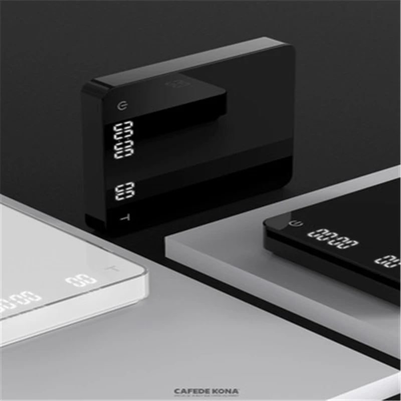 Цифровые весы CAFEDE KONA с двумя экранами электронные для кофе таймером USB кухонные