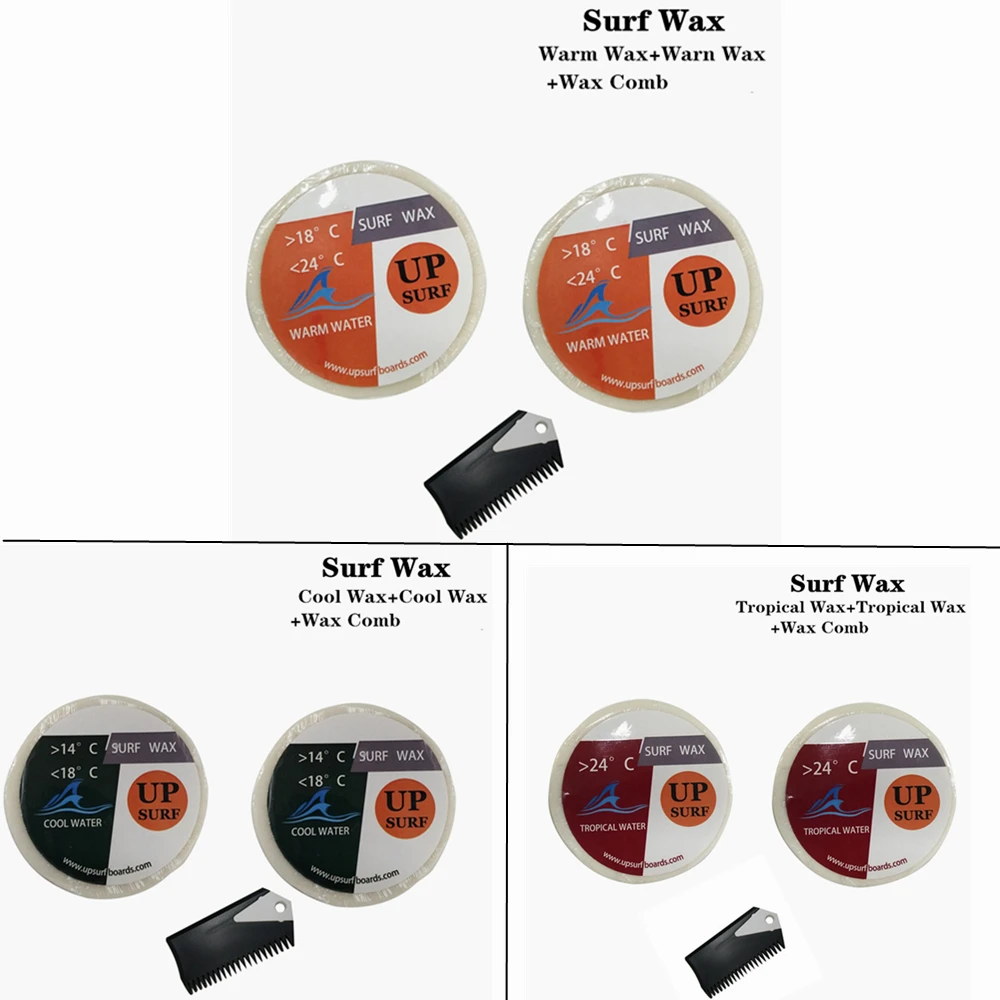 

Surf wax Warm Water Wax/Tropical wax/Cool wax+surf wax comb 2pcs per set wax Surfboard wax