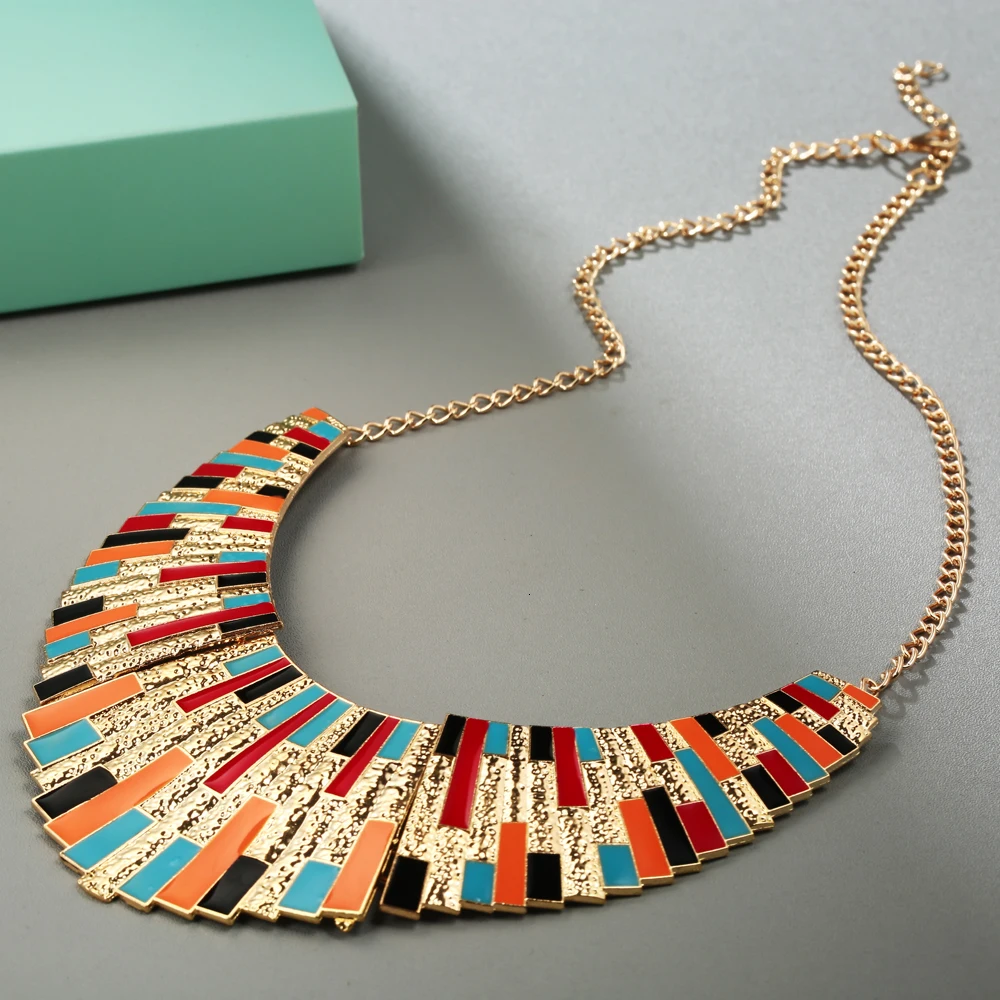 Макси ожерелье винтажное массивное ожерелье s& Подвески для женщин Bijoux модное эмалированное колье ювелирные изделия