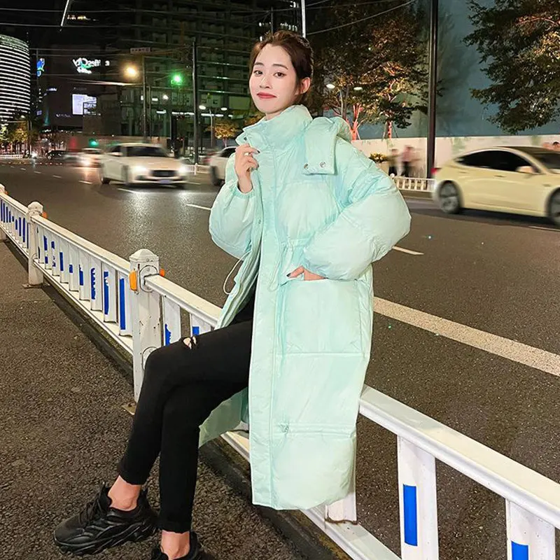 2021 Winter Women's Jacket Long Cotton Quilted Coat Plus Size Hooded Loose Parkas Women Cold-Proof Thick Warm Puffer Jacket