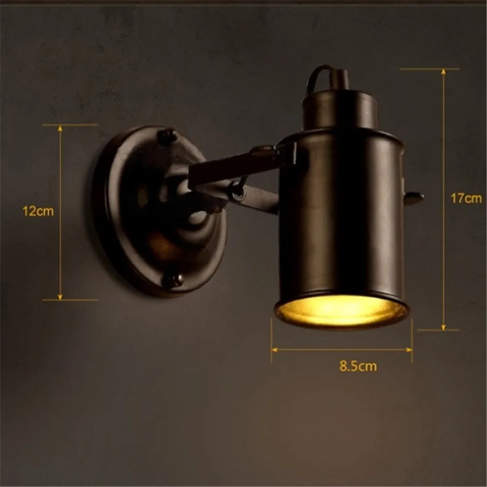 Loft Decor LED Wall Sconce Industrial Lamp Iron Signboard Vintage Light For Home Bedroom Indoor Lighting Lampara Pared | Освещение