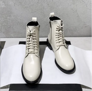 

Женские ботинки-мартинсы, новинка 2020, универсальные короткие ботинки на толстой подошве, с бархатной подкладкой, для весны и осени