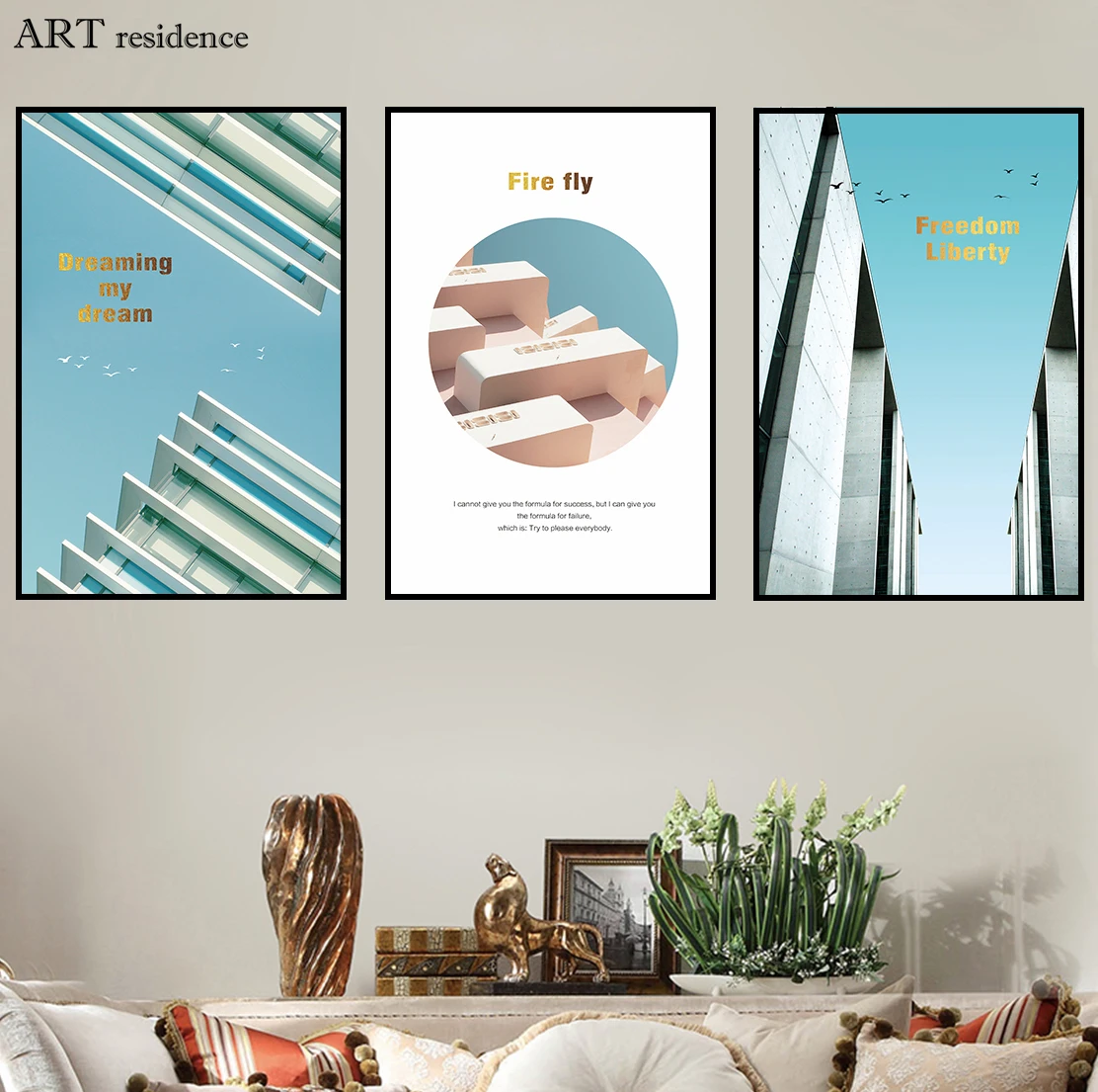 Современные абстрактные архитектурные постеры напечатанные на холсте