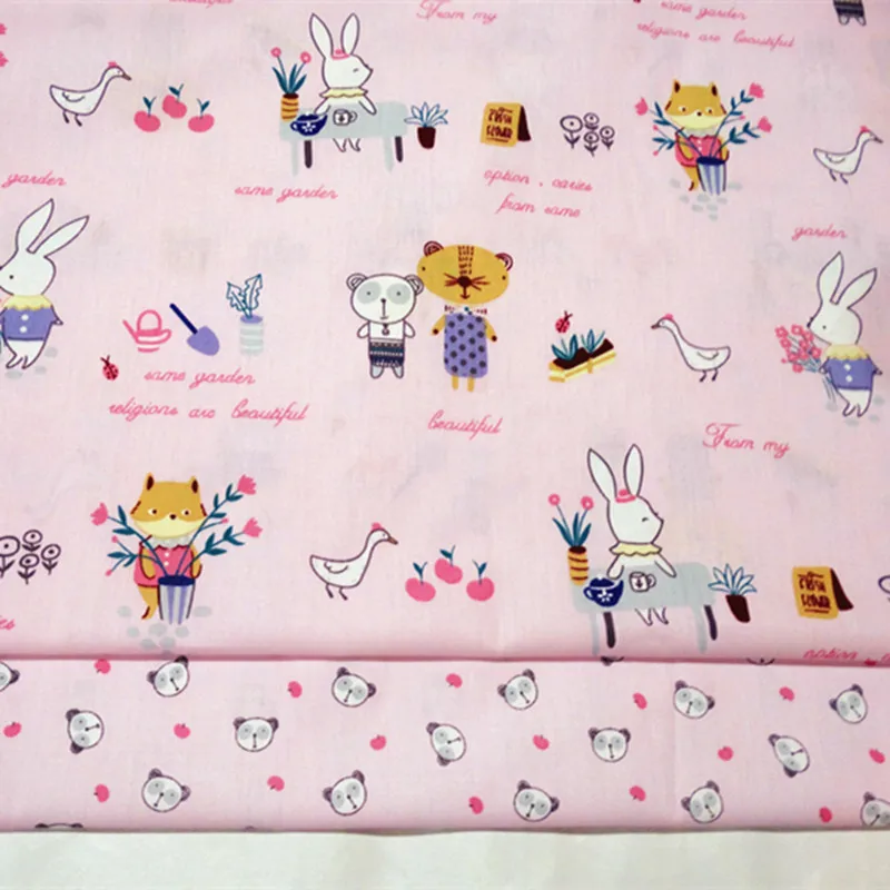 Банни &quotКролик&quot &quotМедвежонок&quot серии хлопчатобумажная ткань саржевого Лоскутная Ткань DIY лоскутного