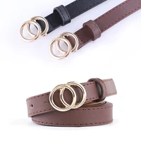 women belt imitation leather alloy pin buckle belt new double circle button belt leisure jeans fashion dress women belt