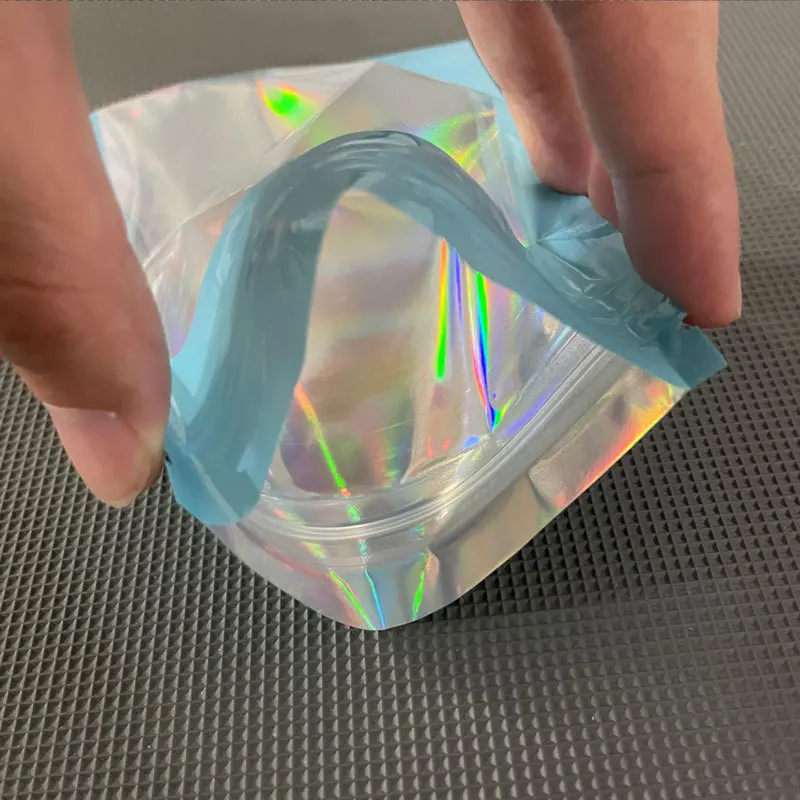 100 Pc Smell Proof Mylar Bags Resealable Odor Holographic Packaging Pouch Bag With Clear Window For Food | Дом и сад