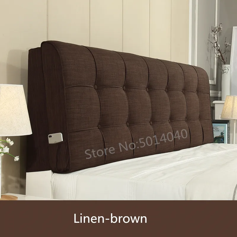 Line brown Изголовье подушки могут быть настроены моющиеся ткани твердой древесины кровать задняя доска мягкий пакет чехол на спинку кровати - Цвет: Line brown