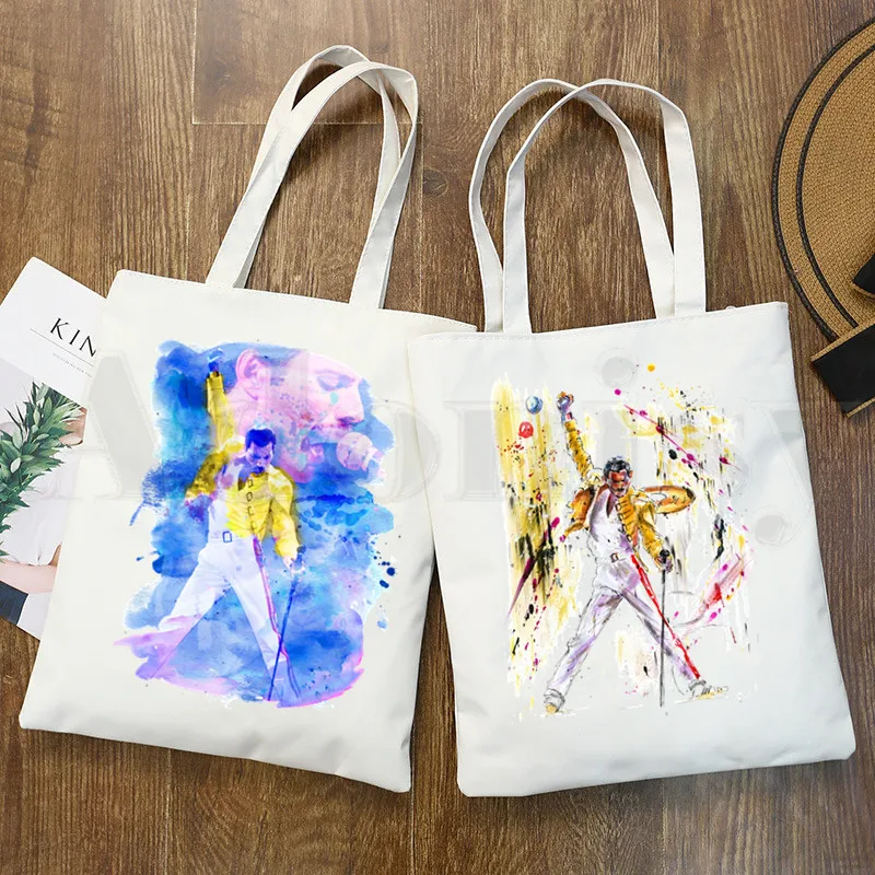 

Freddie Mercury Queen Band Graphic Rock Хип-хоп сумки для покупок с графическим мультяшным принтом модная повседневная сумка для девочек