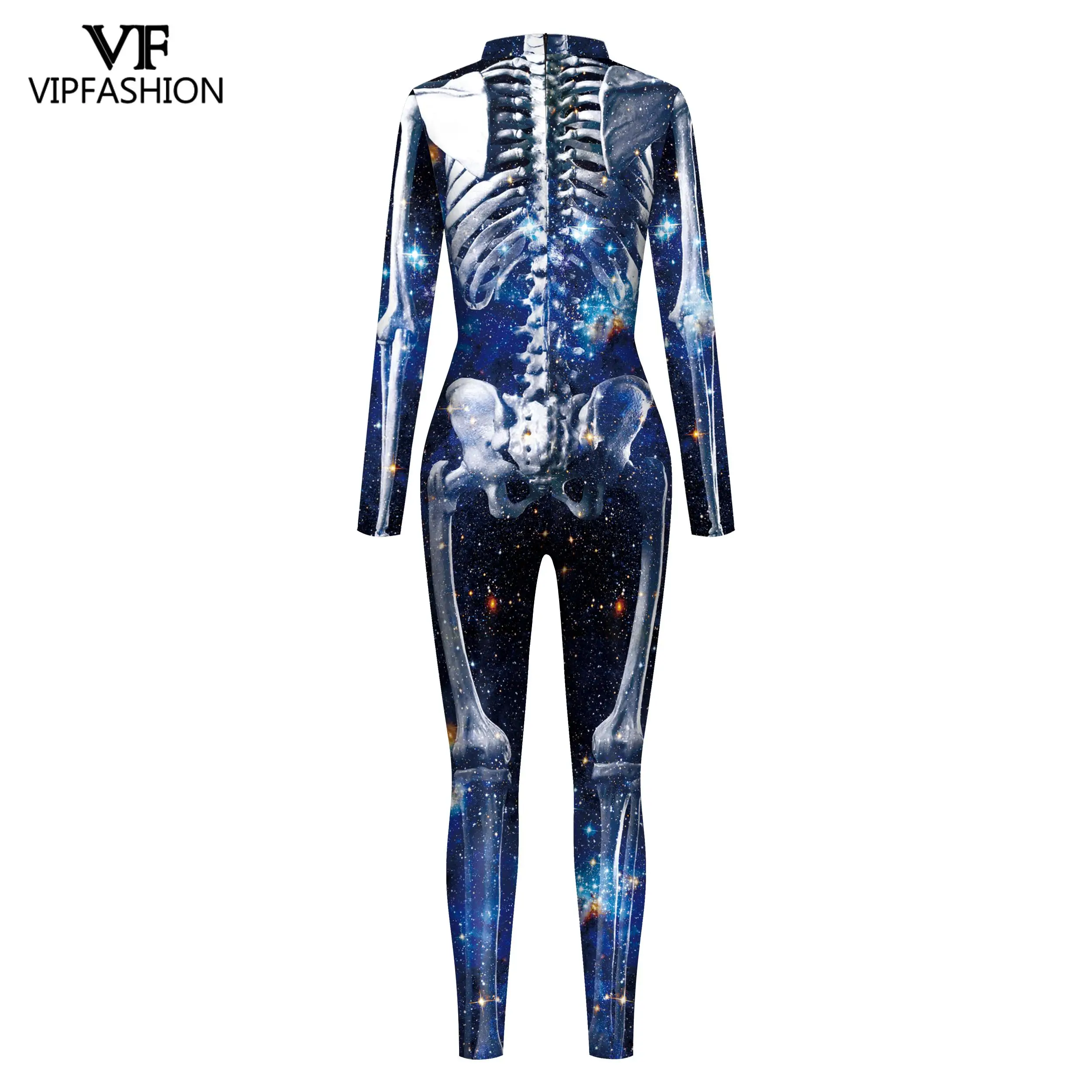 VIP Модный с принтом скелет для костюмированной вечеринки костюмы на Хэллоуин