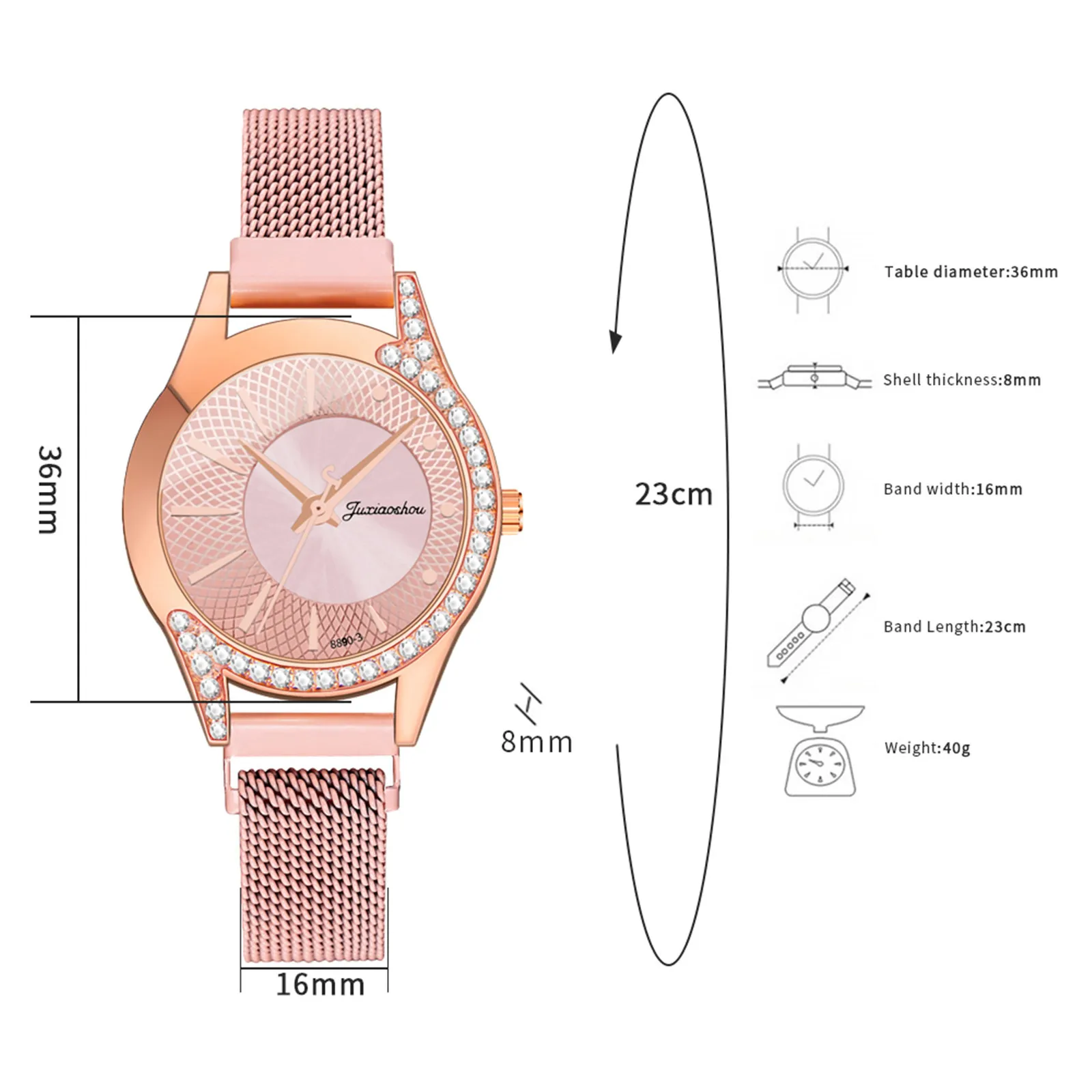 

Women Fashion Watch Clock Stainless Steel Casual Wrist Crystal montre femme reloj mujer watch for women montre