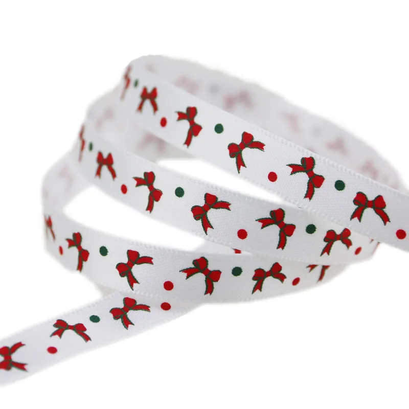 10 мм Рождественская елка перчатки галстук-бабочка атласные ленты с рисунком 5