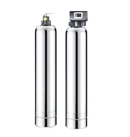 automatic water softener with 304 stainless steel tank and resin filter media for water treatment