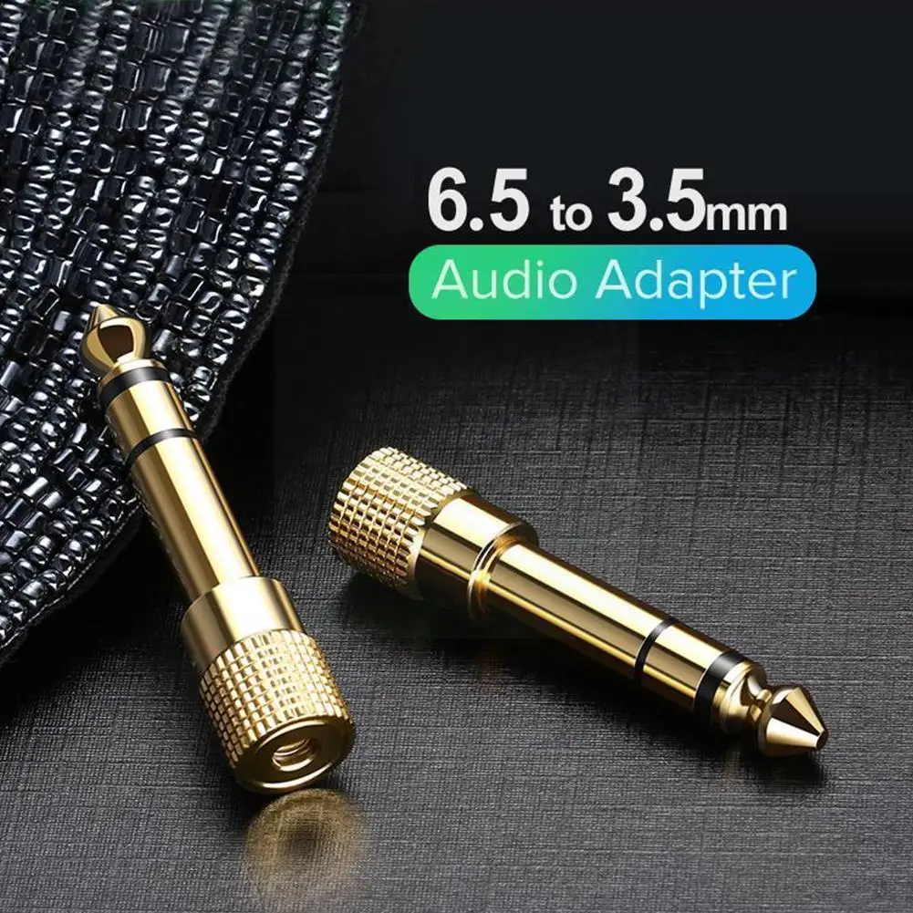 

6.5 to 3.5 Gold-plated Plug 6.35mm Suitable for Electric Piano Electronic Piano Drum Earphone Audio Plug Adapter X5Y6