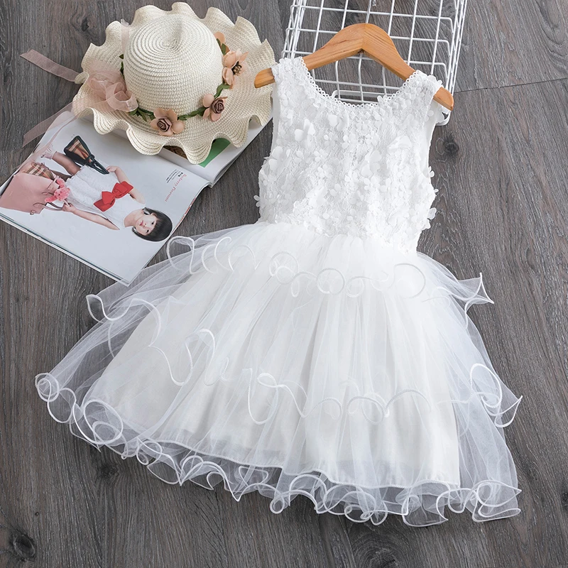 Baby Girls Clothes Little Princess Lace Cake Tutu Sashes Dress Summer Kids Birthday Pink Vestido Infantil Menina 3 5 8 Y | Детская