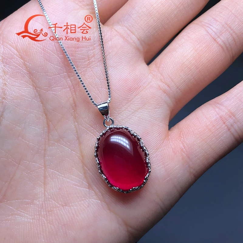 Красный рубин основной камень 925 серебро Мода 23ct 14*19 мм овальная форма