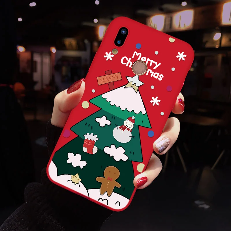 3censhu Matte Silicone Case For Huawei Y6 Y7 Pro P8 P9 P10 P20 P30 Pro Mate 20 Lite For Honor 8X 7A 9 Lite 10 Play Christmas Cover - Цвет: 3censhu
