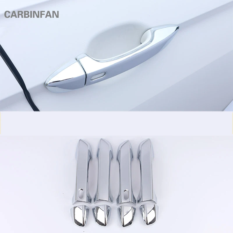 Хромированная наклейка из АБС пластика для дверных ручек клейкая на раму 8 шт.