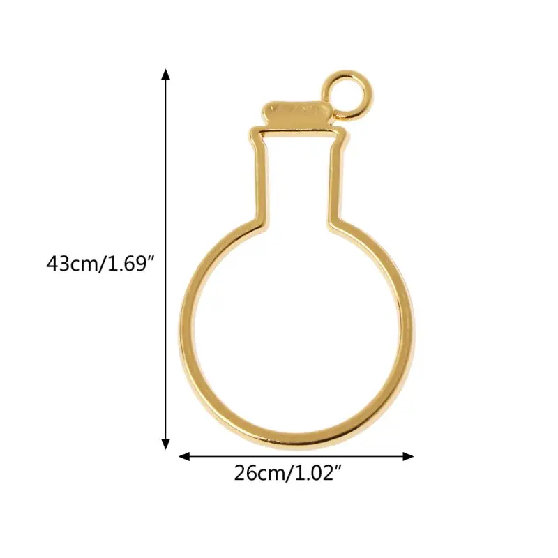 

5Pcs Bulb Bottles UV Frame Pendant Open Bezel Setting For UV Resin Jewelry DIY