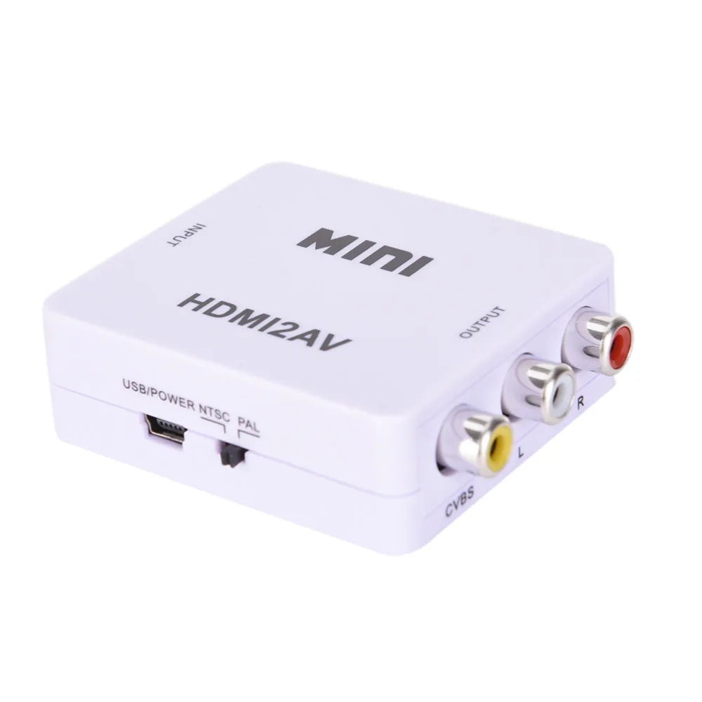  MI TO AV Scaler Adapter Video Composite Converter Box to RCA AV/CVSB L/R 1080P Mini MI2AV Support NTSC PAL |