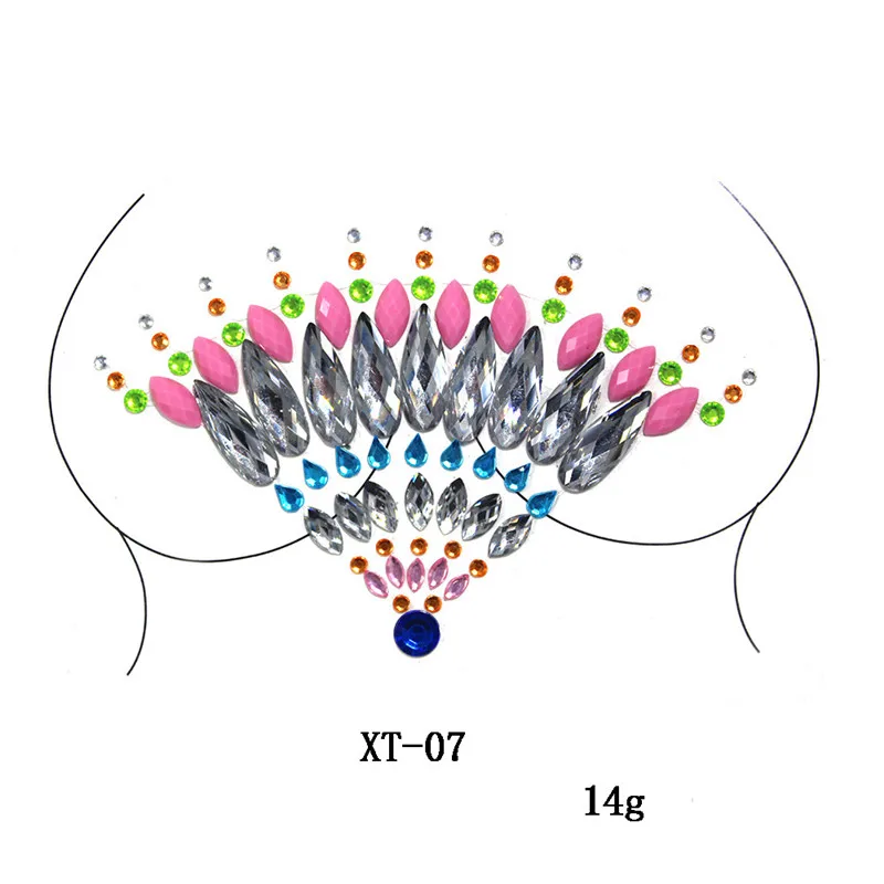 Модные Временные татуировки клей стразы вечерние украшения на грудь смола