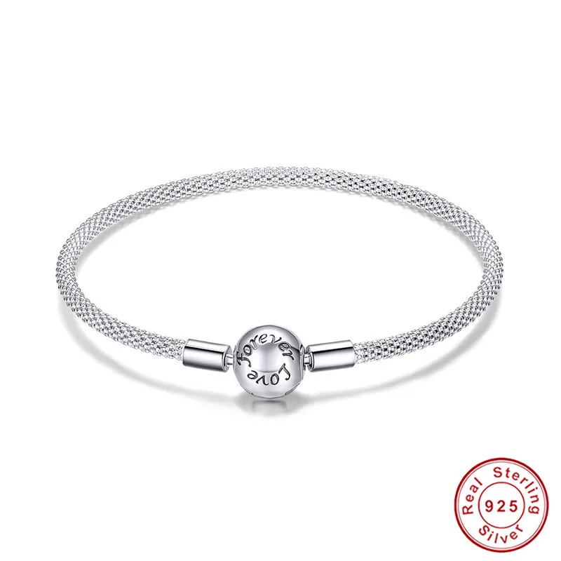 Fit Pan Подвески Серебро 925 CZ Сердце Дерево Луна Шарм браслет S925 Forever Love Собака Сова домашнее животное бусины браслеты для DIY ювелирных изделий - Окраска металла: bas1005