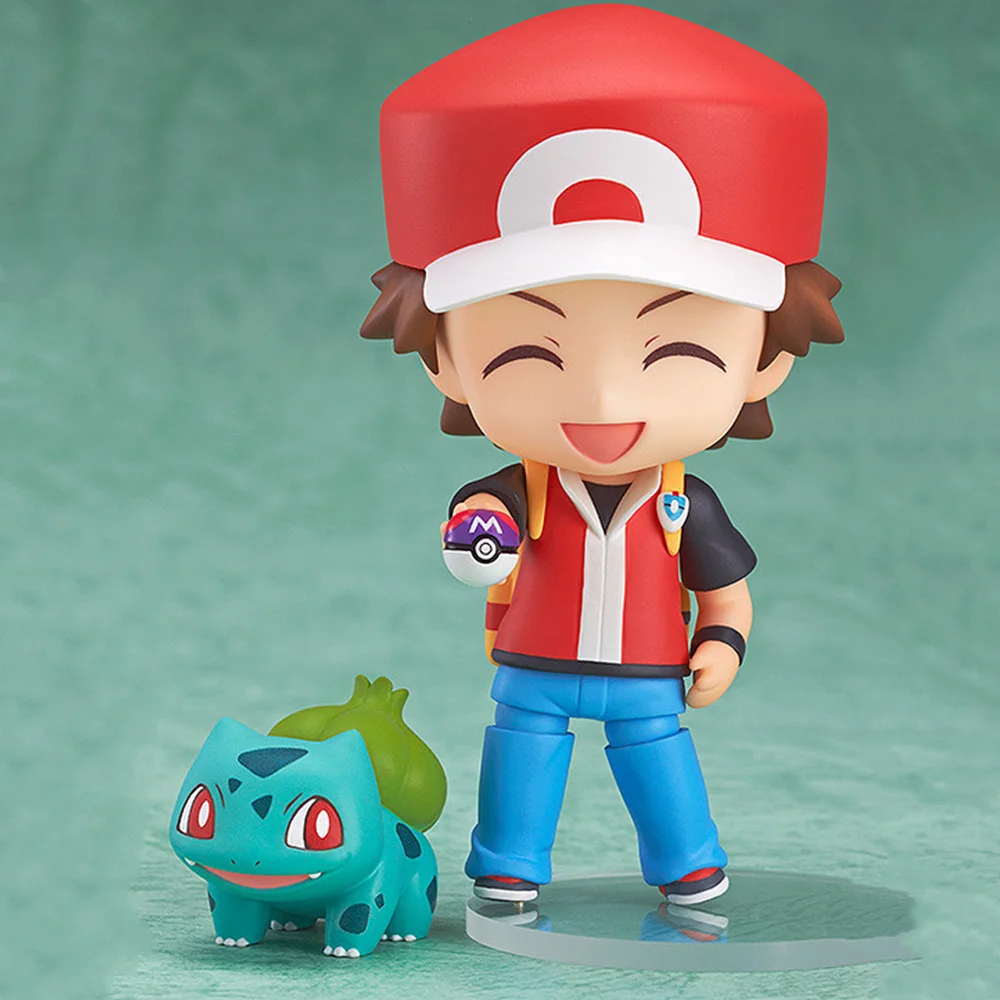 Anime Figure Pokemon Red #425 Bulbasaur Squirtle Charmander Cute PVC Toys Set Action Figma Model Kids Doll Pocket Monster | Игрушки и