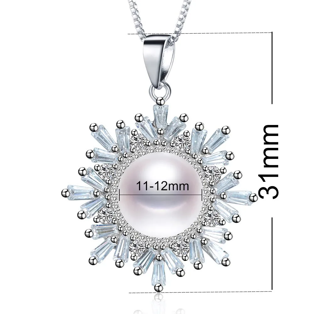 Женское Ожерелье с большим пресноводным жемчугом подвеска из стерлингового